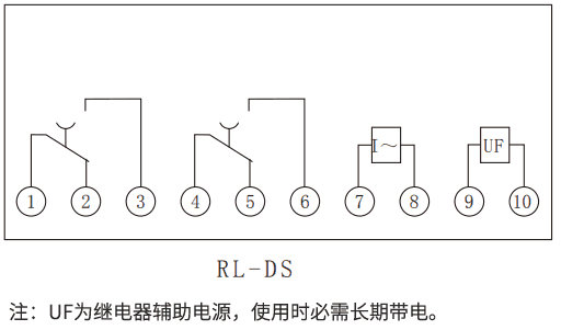 RL-DS系列定时限电流继电器内部接线图