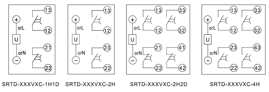 SRTD-24VDC-2H2D内部接线图