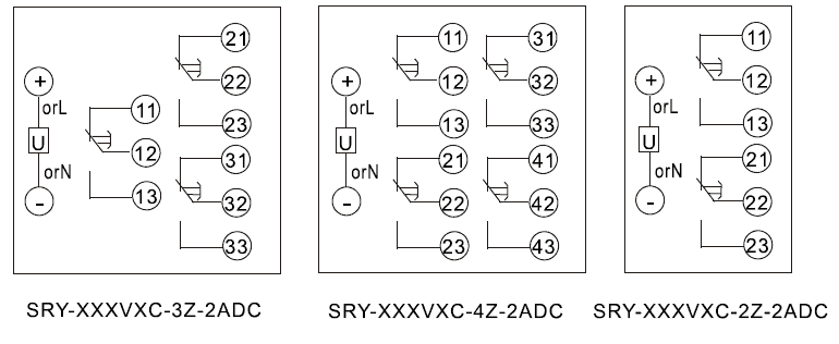 SRY-110VAC-2Z-2ADC内部接线图